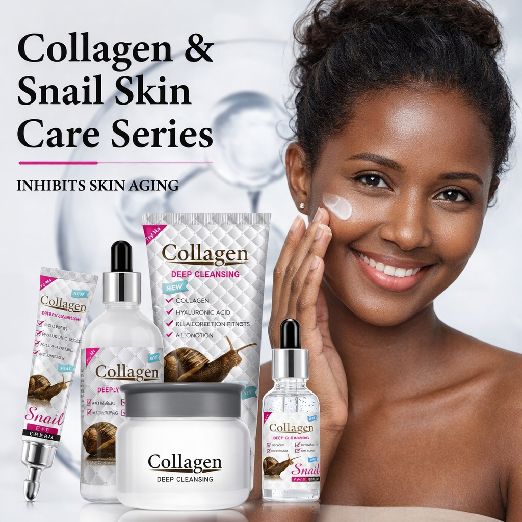 Collagen Snail Cream Cleansing Moisturizer Whitening Skin Care Set
