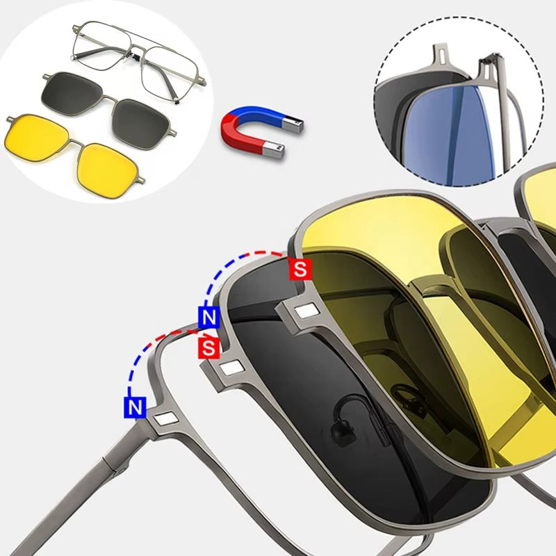 Interchangeable Clip-on Polarized Sunglasses